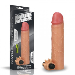 Насадка на пенис с вибропулей Nature Extender Flesh (17,5 см)