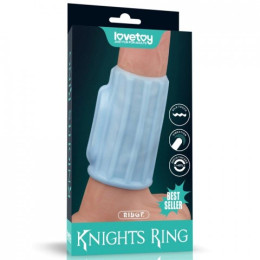 Насадка на пенис с вибрацией Ridge Knights Ring (10*3,7) голубая