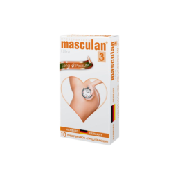 Презервативы Masculan, ultra 3, латекс, кольца, точечные, анестетик, 19 см, 5,3 см, 10 шт.