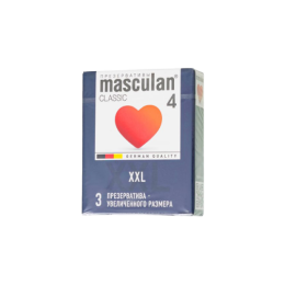 Презервативы Masculan, сlassic 4, XXL, латекс, увеличенного размера, розовый, 20 см, 5,5 см, 3 шт.