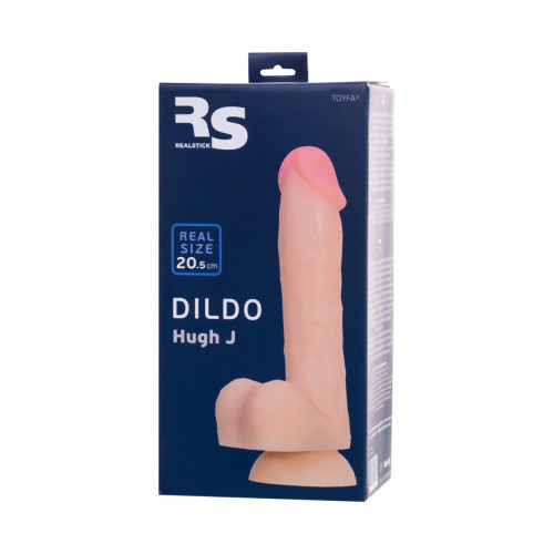 Фаллоимитатор RealStick Silicone Hugh J, телесный, 20,5 см