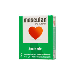 Презервативы masculan Anatomic №3, анатомической формы, 5,3 см, 18,5 см, 3 шт